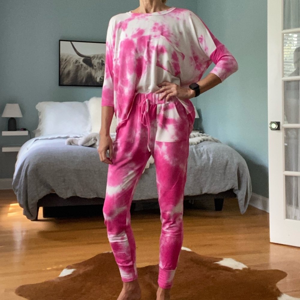 Pink Tie-Dye Women's Pajama Set